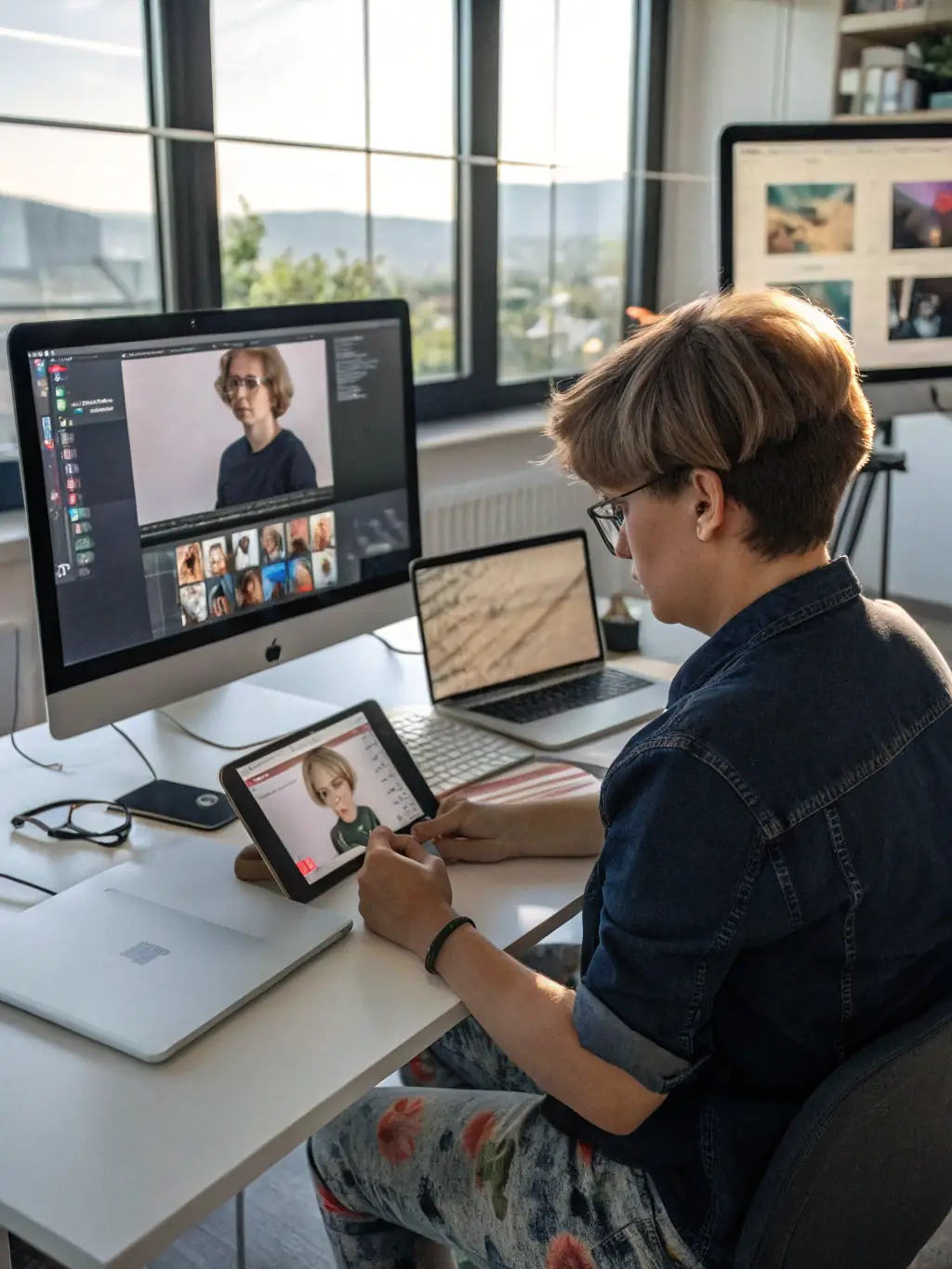 An image of a music supervisor using īkanek's talent discovery tools to find new artists, showcasing the platform's search and filtering capabilities.